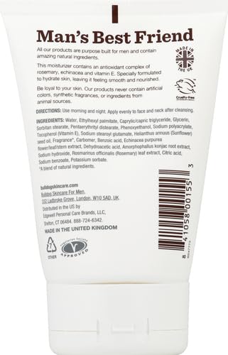 BULLDOG Face Moisturizer - Age Defense Formula for Men | 3.3 Fl Oz Hydrating Cream