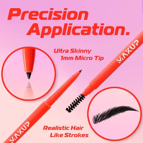 Makup Beauty Skinny Brow - Ultra Thin Eyebrow Pencil, Waterproof, Precise Micro Brow Pencil creates Hair-like Strokes for Full, Natural Brows Light Brown (Warm Taupe)