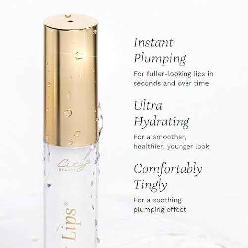 City Beauty City Lips Clear - Plumping Lip Gloss - Hydrate & Volumize - High Shine Lip Plumper - Hyaluronic Acid & Peptides Visibly Smooth Lip Wrinkles - Cruelty-Free