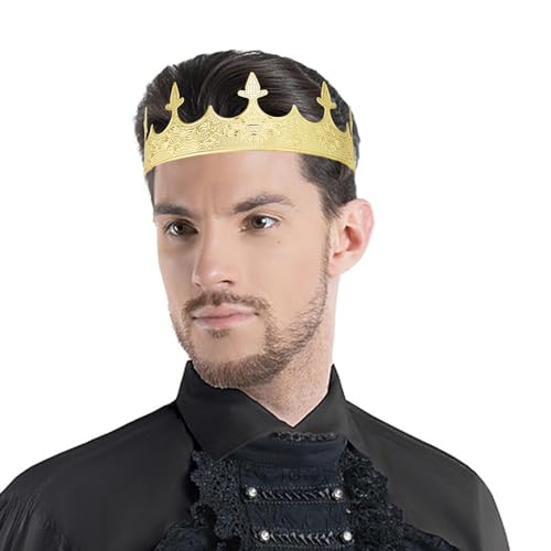 Generic King Crowns Metal Hair Band for Men Gold Crowns and Tiara for Theme Birthday Party Costume Accessories (Gold)