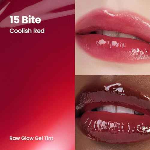 HINCE Raw Glow Lip Tint - Stain Glazed, Glossy Dewy Lip Gloss, Non Sticky & Long Wearing for Natural Glass Glow, Hydrating, Moisturizing Liquid Lipstick, Vegan, 0.13 fl.oz. (BITE, 15)