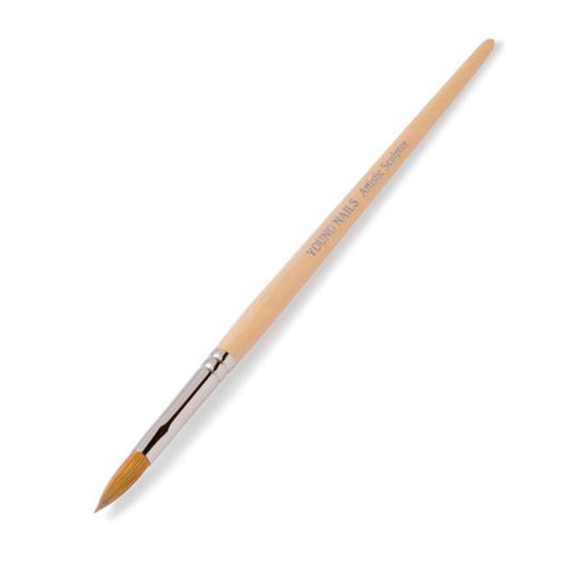 Young Nails Sculptor Brush - Size 9 Oval, Soft Firm Bristles for Acrylic & Gel Nail Art