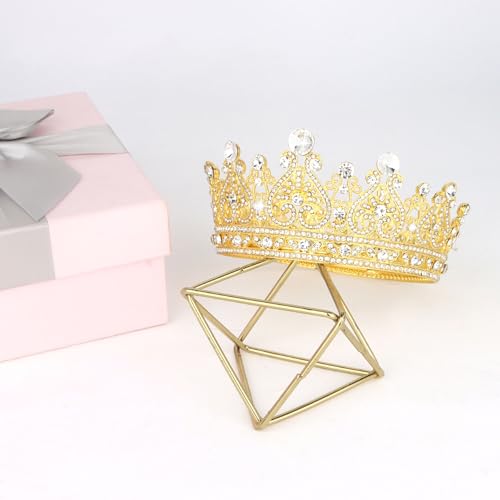 BAHABY Gold Crown Cake Topper for Wedding Birthday Baby Shower Party Favors