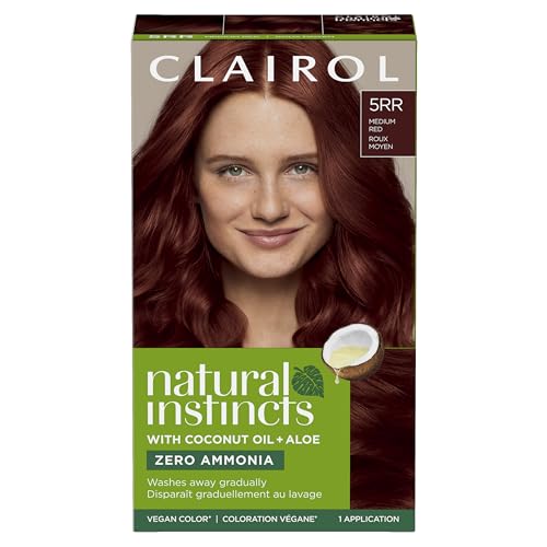 Clairol Natural Instincts Demi-Permanent Hair Dye, 4R Dark Auburn Hair Color, Pack of 3