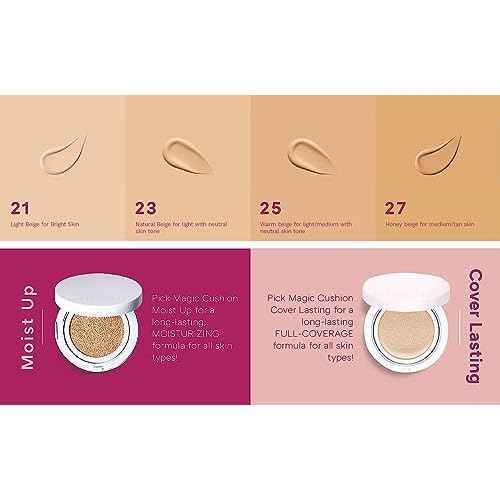 MISSHA Magic Cushion Foundation No.23 Natural Beige for light with neutral skin tone - Flawless Coverage, Dewy Finish, Easy Application for All Skin Types