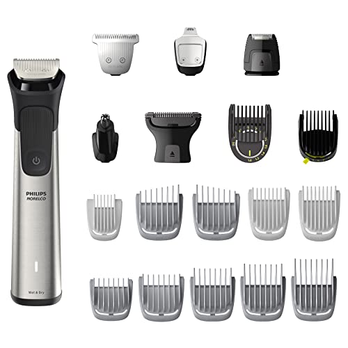 Philips Norelco Multigroom Series 9000-21 Piece Men's Grooming Kit for Beard, Body, face, Nose, Ear Hair Trimmer w/Premium Storage case, MG9510/60