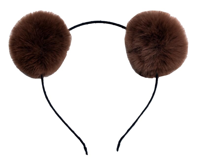 Sheliky 4Pcs Headband Bear Ears Furry Ball Hair Band Halloween Christmas Party Prom Cosplay Accessory for Women Girls (PACK B)