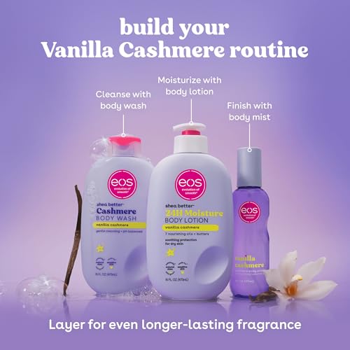 eos Cashmere Lip Butter - Vanilla Cashmere, Plumping Peptides, Smoothing, eos Lip Butter, Shea Butter, Lip Mask, Lip Moisturizer, Soft Lips, 0.35 fl oz