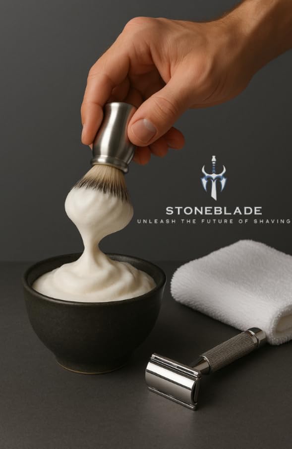 StoneBlade Unscented Shave Cream for Sensitive Skin - Fragrance & Menthol Free | Reduces Razor Burn, 6 oz