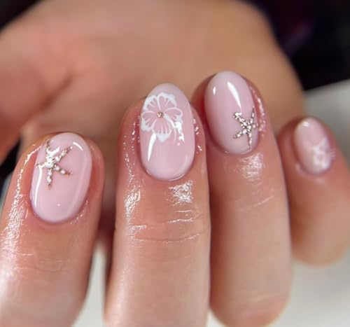 CurvLife Soft Gel Square Press-On Nails, Reusable Fake Nails with Glue & Adhesive Tabs, 30PCS Salon-Quality Stick-On Nails for At-Home Manicure (Fairy Veil)