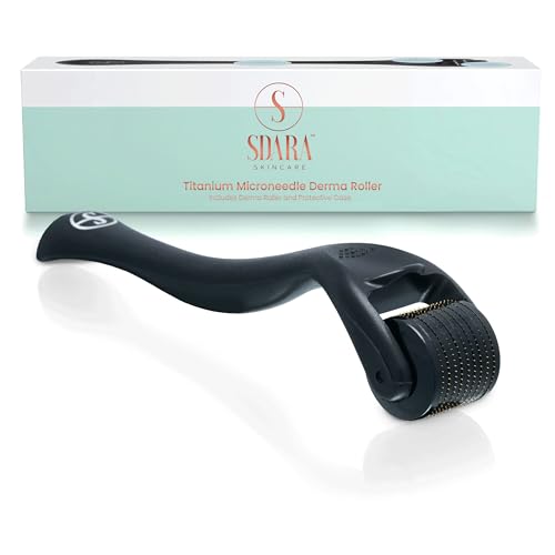 Sdara Black Derma Roller Microneedling Roller Face - Includes Free Storage Case