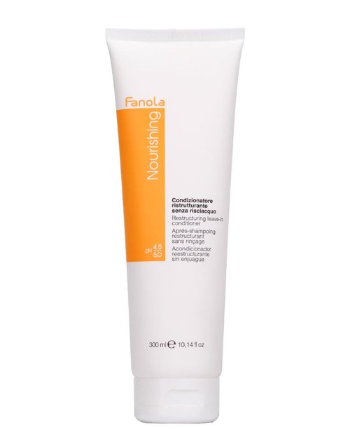 Fanola Restructuring Leave-In Conditioner - Hydrating Formula for Frizz Control & Breakage Repair - Enriched with Linseed Oil & Milk Proteins (10.14 oz)