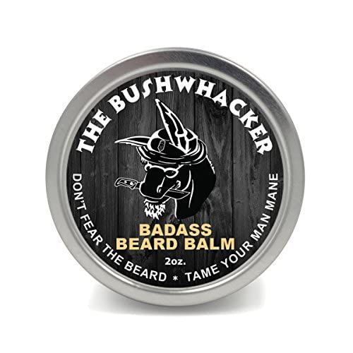 Badass Beard Care Beard Balm - Bushwhacker Scent | All-Natural, 2 oz - Softens Beard, Reduces Itch, Promotes Growth