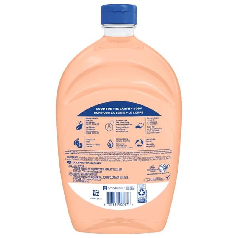 Softsoap Juicy Peach Liquid Hand Soap, Kitchen and Bathroom Hand Soap, Rich Fruity Scent, 50 fl oz Refill Bottle (Pack of 2)