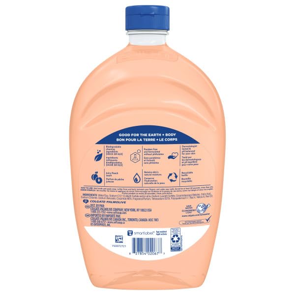 Softsoap Juicy Peach Hand Soap - Rich Fruity Scent for Kitchen & Bathroom | 50 fl oz Refill (Pack of 2)