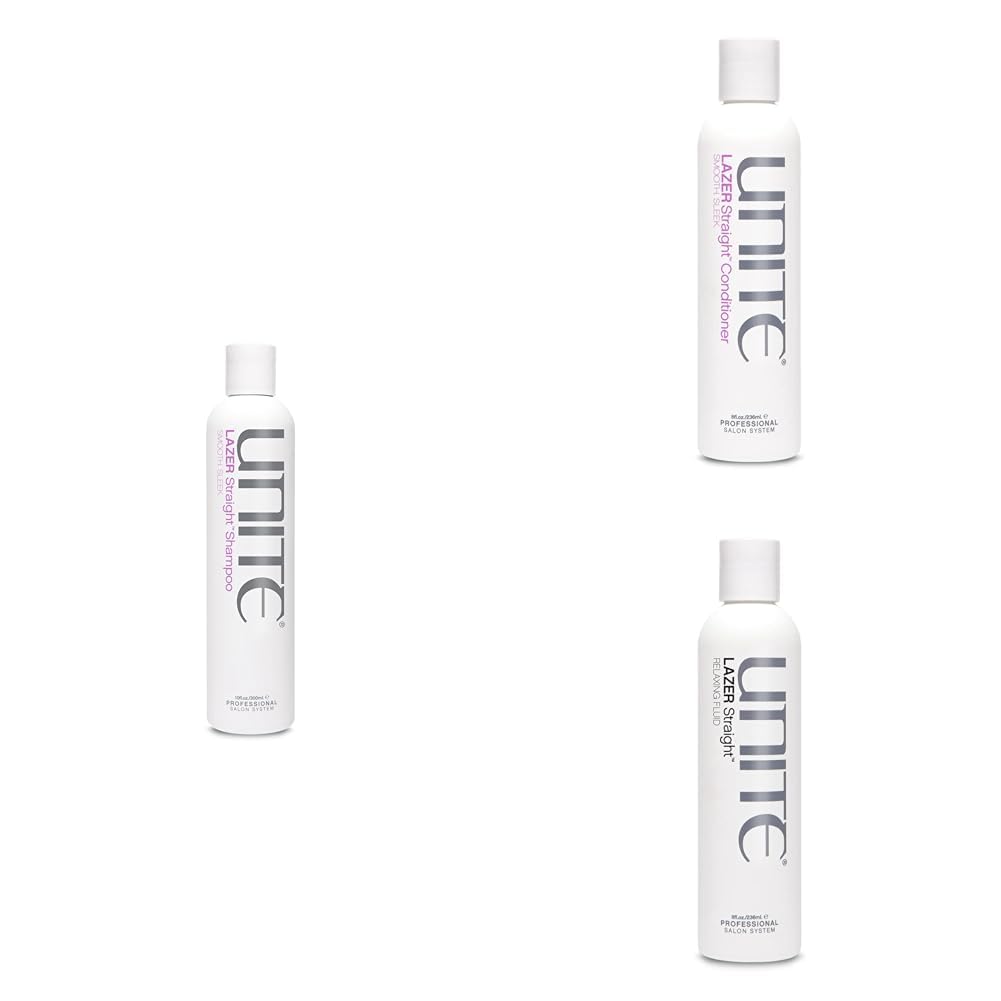 UNITE Hair LAZER Straight Shampoo & Conditioner Set | Smooths, Softens & Controls Frizz - 10 Fl Oz & 8 Fl Oz