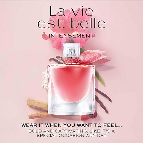 Lancôme La Vie Est Belle Intensément Eau de Parfum - Long Lasting Fragrance with Notes of Raspberry, Jasmine & Red Sandalwood - Warm & Floral Women's Perfume - 3.4 Fl Oz