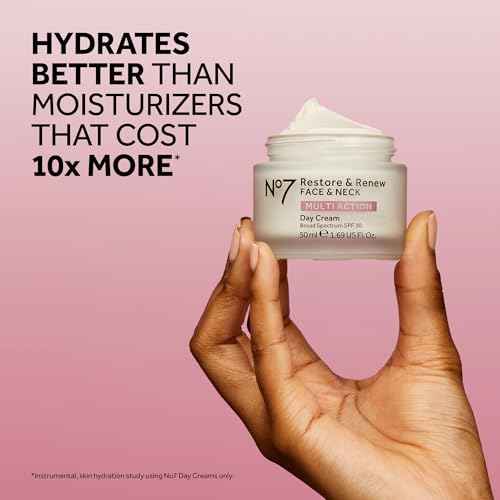 No7 Restore & Renew Face & Neck Multi Action Skincare System - SPF 30 Day Cream with Vitamin C & Collagen Peptides + anti-Aging Facial Serum + Hyaluronic Acid Hydrating Night Cream (3 Piece Kit)