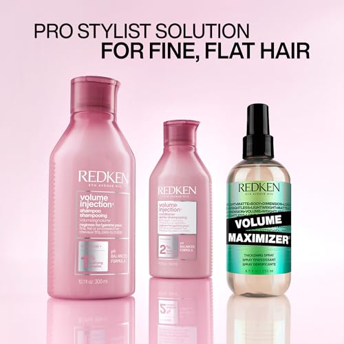 Redken Volume Injection Shampoo | Lightweight Volume Shampoo For Fine Hair | Adds Volume, Lift, and Body to Flat Hair | Soft, Shiny Finish | Paraben Free
