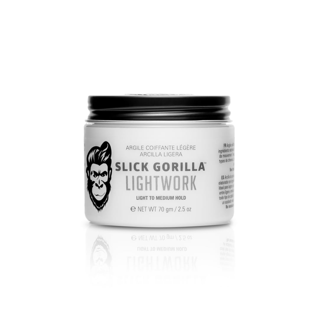Slick Gorilla Lightwork Matte Hair Clay - Flexible Hold & Natural Texture | 2.5 oz Water-Based Grooming Clay