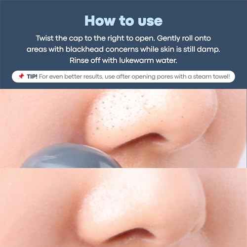 TONYMOLY Tako Pore Blackhead Remover Scrub Stick Charcoal & Dead Sea Salt Exfoliator for Blackheads, Whiteheads, Pore Cleansing & Oil Control, 0.8 oz