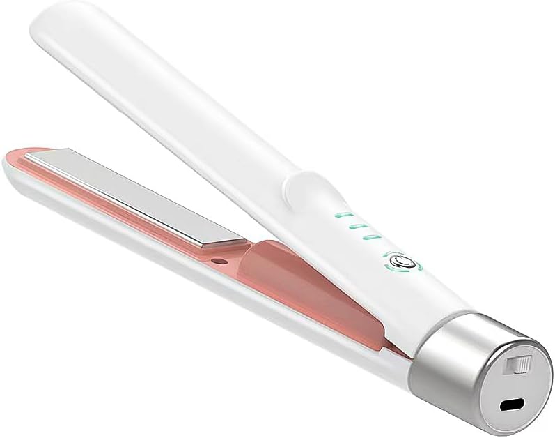 Skiennix Cordless Hair Straightener - Portable, Fast Heating, Sleek White Design