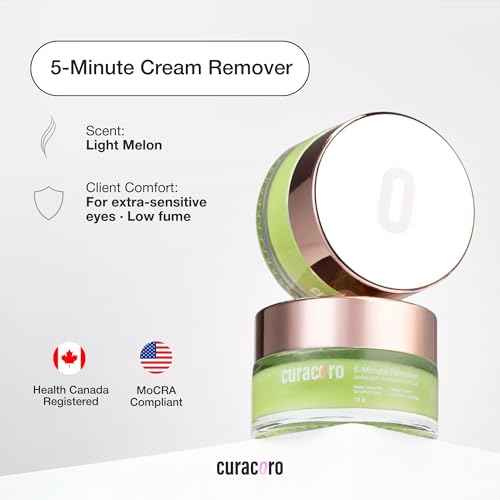 CURACORO Lash Cream Remover for Lash Extensions 15g, Dissolves Powerful Eyelash Extension Glue, Low Irritation Cream for Sensitive Skin (Melon Scent for Sensitive Eyes)