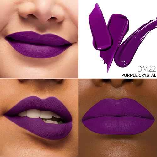 Purple Lipstick Matte for Women, SuperStay Long Lasting Lipstick Smudge Proof No Transfer Liquid Lipsticks, Cruelty Free Lip Makeup (DM22 Purple Crystal)