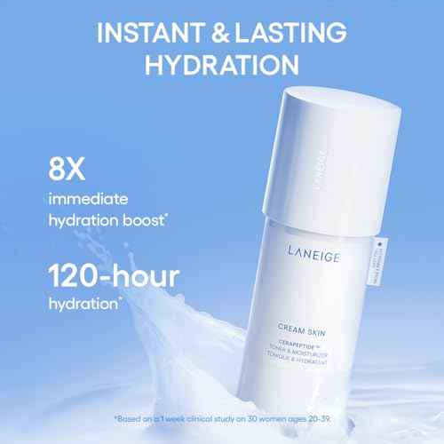 LANEIGE Cream Skin Toner & Moisturizer: Lightweight Refillable Korean Milky Toner with Ceramide & Peptide for Hydration, Firming, & Barrier Support