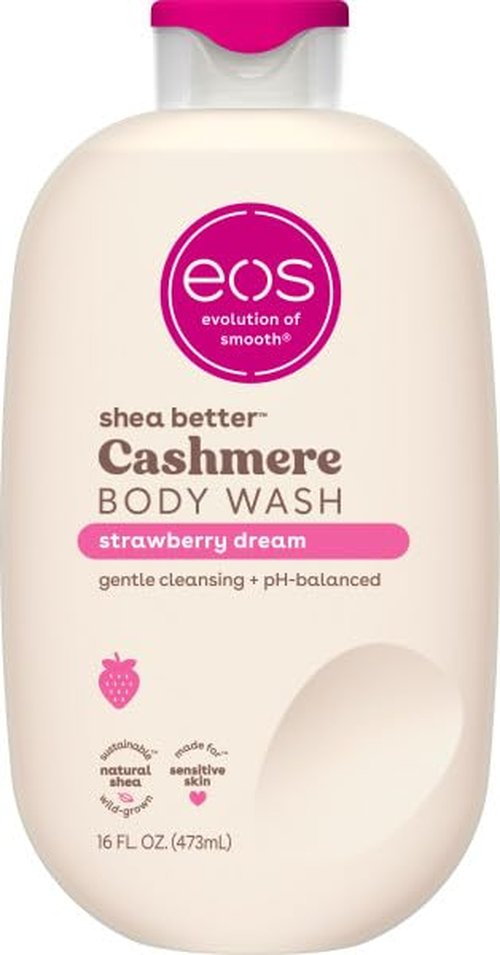 Eos Cashmere Body Wash - Strawberry Dreams, Moisturizing Gel Formula with Shea Butter & Vitamin E | 16 fl oz