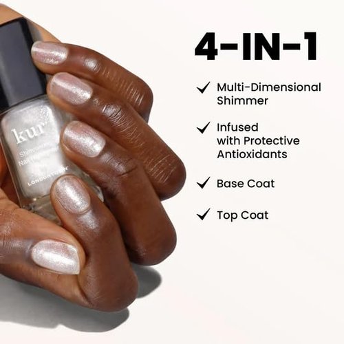 LONDONTOWN Shimmer Nail Highlighter - Iridescent Finish Nail Polish Treatment | Vegan & Cruelty-Free, Mirror Ball - 0.40 fl oz