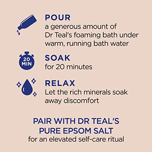 Dr Teal's Foaming Bath with Pure Epsom Salt, Shea Butter & Almond, 34 fl oz (Pack of 4) (Packaging May Vary)