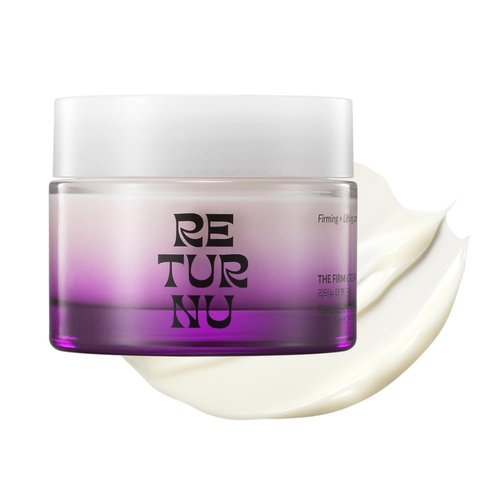 RETURNU The Firm Cream, Anti-Aging Moisturizer with Peptides, Bakuchiol & Korean Thistle, Firm & Lift, Reduces Wrinkles & Facial Puffiness, Vegan Korean Skincare (50ml / 1.69 fl. oz)