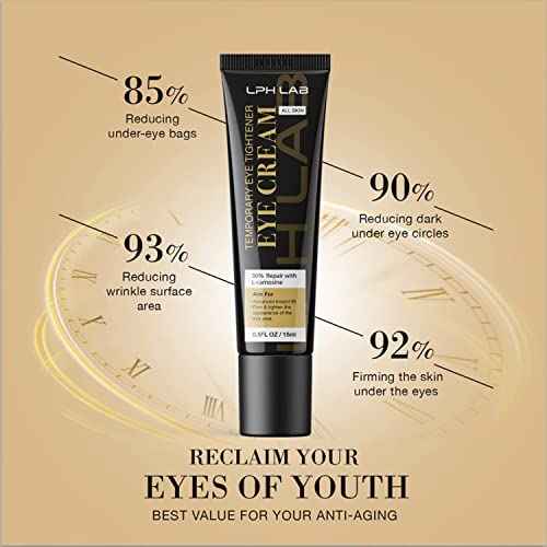 Instant Under-eye Tightener: Eye Bags Firming Treatment Cream - Temporary Eye Wrinkle Puffiness Remover for Senior Men & Women 50+, No Flaking Residue,15ml