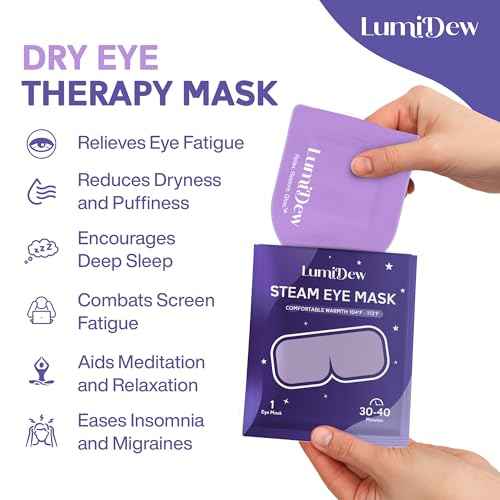 Steam Eye Mask, Self Heating Heated Eye Mask for Sleep, Warm Compress for Eyes, Moist Heat for Dry Eye Relief, Stye Eye Treatment, Spa, Travel Essentials & Relaxation Gifts, Unscented 16 Pack