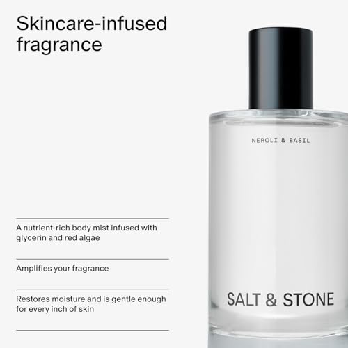 Salt & Stone Body Mist | Bergamot & Hinoki | Skincare Infused Hair & Body Spray for Women and Men | Hydrating Fragrance with Glycerin and Red Algae | Vegan, Cruelty Free, 3.4 fl oz