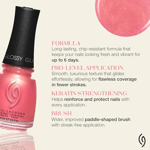 China Glaze CG Nail Lacquer Rainbow – Sheer Iridescent Pink Nail Polish, Quick Dry, Chip Resistant, High Gloss Finish for Salon & DIY Manicure, 0.5 fl oz