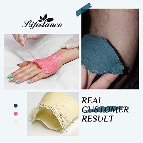 Lifestance Hard Wax Beans Hair Removal Kit, 1lb Large Refill Stripless Waxing Beans for Women Men Waxing Depilatory Violet Pearl Wax Beads