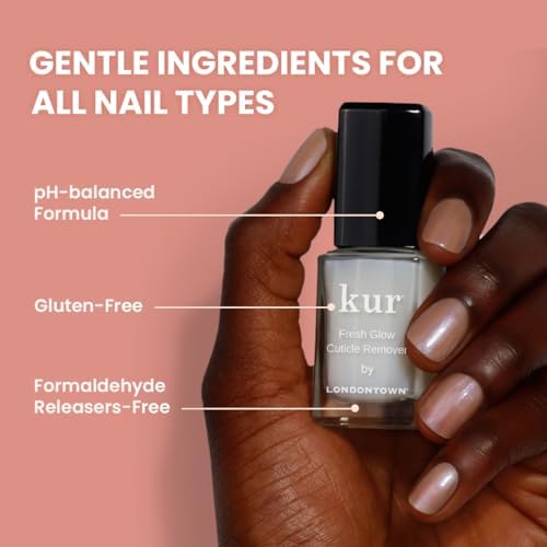 LONDONTOWN Fresh Glow Cuticle Remover - Instant Cuticle Remover Liquid - No Tool or Cutting Moisturizing Softening Nail Care for Dry, Damaged Cuticles, .40fl oz