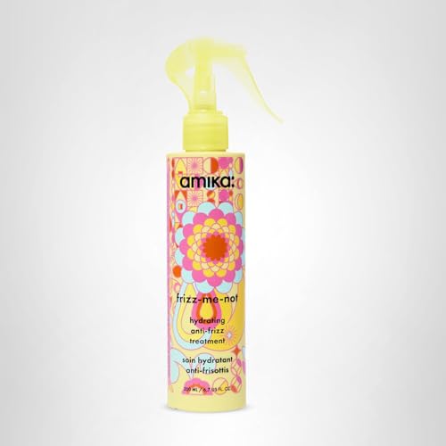 amika frizz-me-not hydrating anti-frizz treatment, 200ml | lightweight hydrating spray for medium to thick coarse hair types 2a-4c, humidity + heat protection, smooth frizz for up to 72 hours