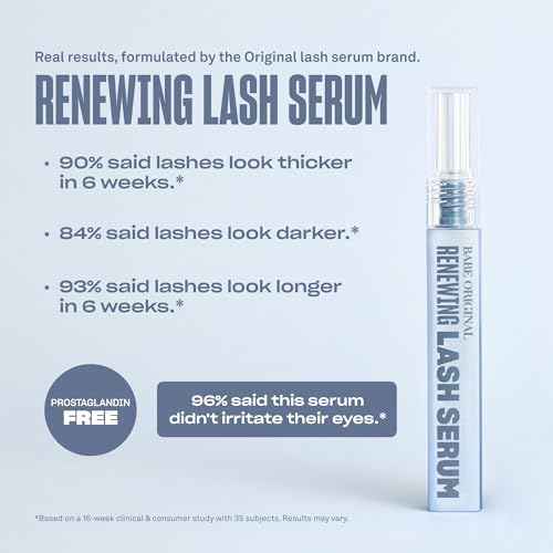 BABE ORIGINAL Renewing Lash Serum ? Peptide-Infused Eyelash Serum for Fuller, Longer-Looking Natural Lashes, Lash Enhancing Treatment with Nourishing Botanicals, Vegan & Cruelty-Free Gentle