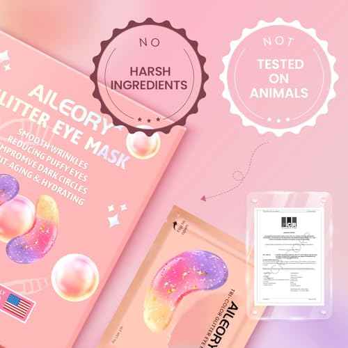 Under Eye Patches (24 Pairs) - New Tri-color Glitter Eye Gel Pads for Dark Circles Puffy Eyes,Under eye Bags,Wrinkles|Natural Collagen Under Eye Mask Patches, Gel Under Eye Patches