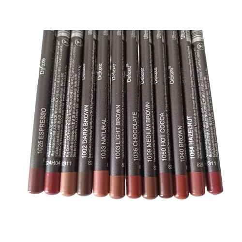 12pc Ultra Fine Lip &Eye Liner Brown Set