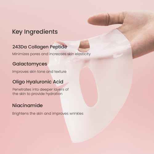 BIODANCE Bio-Collagen Real Deep Mask, Hydrating Overnight Hydrogel Mask, Pore Minimizing, Elasticity, Plumping Improvement, Korean Skincare, Stocking Stuffers for Teen Girls | 1.19oz(34g) x 4ea