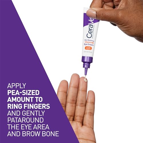 CeraVe Skin Renewing Vitamin C Eye Cream | Vitamin C, Hyaluronic Acid, Ceramides & Caffeine | Under Eye Cream For Dark Circles and Puffiness | Fragrance Free & Ophthalmologist Tested | 0.5 Fl. Oz