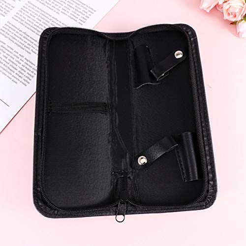 1pc Hairdresser Accessories Pu Rack Salonblack Compact Professional Leather Storage Hairdressing Hair Shop Use Carrier Salon Case Barber Shear Home Scissor Pouch Decor