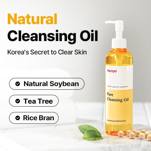 MANYO Pure Cleansing Oil - Korean Facial Cleanser for Blackhead Removal | Daily Makeup Removal, 6.7 fl oz (2 Pack)