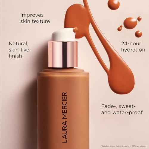 Laura Mercier Real Flawless Weightless Perfecting Waterproof Liquid Foundation: Medium-Buildable Coverage, 12 HR Fade-Proof Wear, Natural Finish, Hydrating, Long Lasting, Non-Comedogenic, Sepia