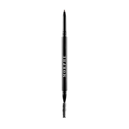 Morphe Micro Dual Eyebrow Pencil - Dual-Ended Brow Pencil Featuring a Retractable, Ultra-Precise, Pointed Tip - Richly Pigmented, Smooth-Gliding, Long-Lasting Wax Formula - Chocolate Mousse (0.003 oz)