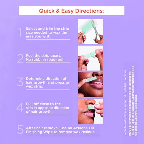 Sally Hansen Snip & Use Wax Strips Kit | Face & Bikini Line Hair Removal | Vitamin E & Avocado Oil Infused | 10 Count